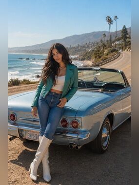 Superdry Teal Leather Moto Jacket